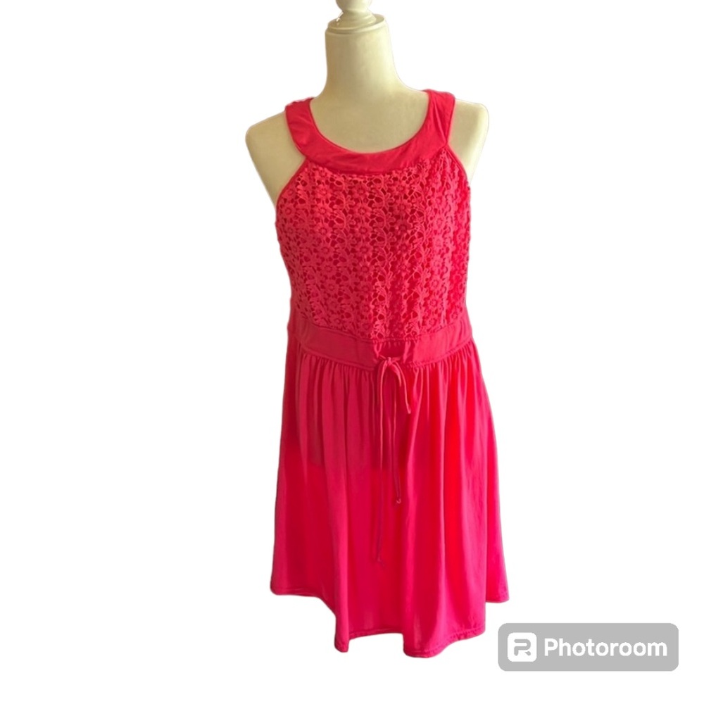 Allison Brittney Pink Fit & Flare Lace Tank Dress Size XL